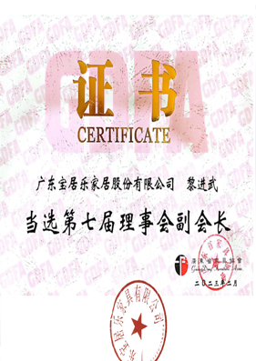 Guangdong Furniture Association Vice President Certificate
